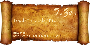 Topán Zsófia névjegykártya